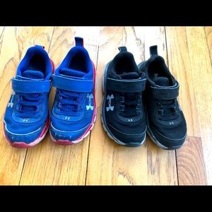 BUNDLE 2 Pairs Toddler Under Armour Tennis Shoes Sz 11